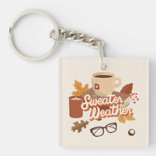Sweater Weer Herfst Design Gezellig Herfst Estheti Sleutelhanger