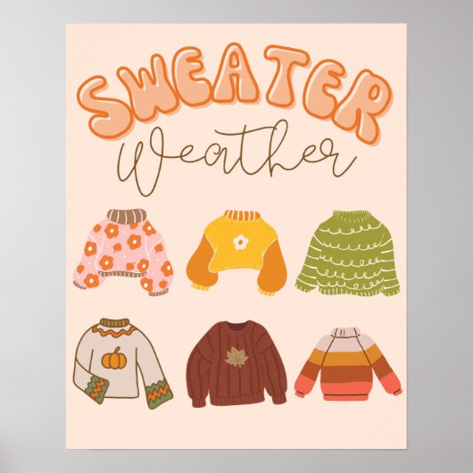 Sweater Weer Herfst Theme Poster (Voorkant)