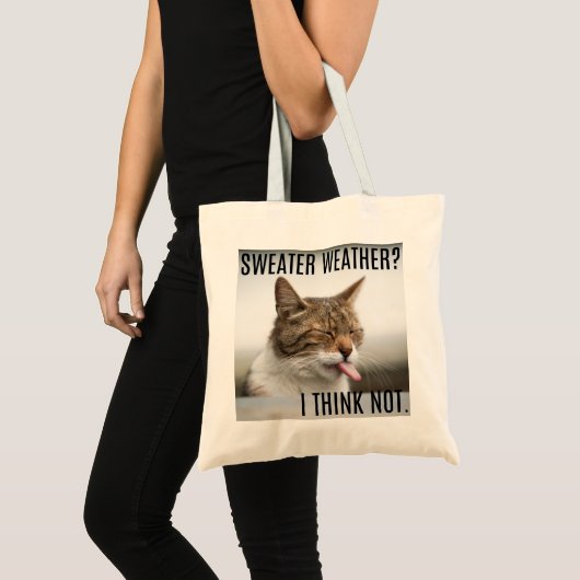 "Sweater Weer? Ik denk van niet." Cat Canvas tas (Voorkant (product))