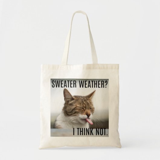 "Sweater Weer? Ik denk van niet." Cat Canvas tas (Voorkant)