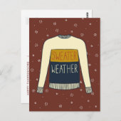 Sweater Weer illustratie herfst Thanksgiving Briefkaart (Voorkant / Achterkant)