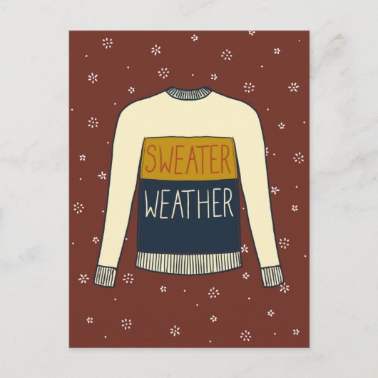Sweater Weer illustratie herfst Thanksgiving Briefkaart (Voorkant)