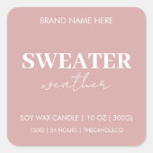 Sweater Weer Kaars Label Sticker | Aangepaste Herf (Voorkant)