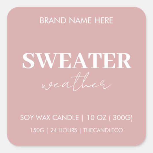 Sweater Weer Kaars Label Sticker | Aangepaste Herf (Voorkant)