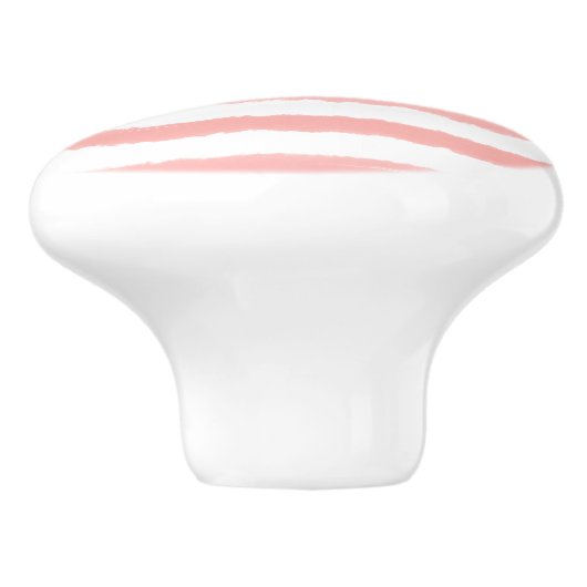 Sweaters Roze Witte Waterverf Stripes Keramische Knop (Zijkant)