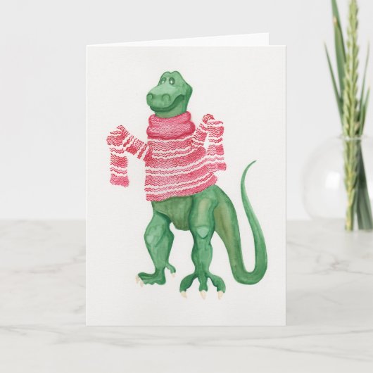 Sweatersaurus-Rex-Wenskaart Feestdagen Kaart (Voorkant)