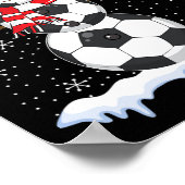 Sweaterstijl Sneeuwman Voetbal Kerstmis Poster (Hoek)