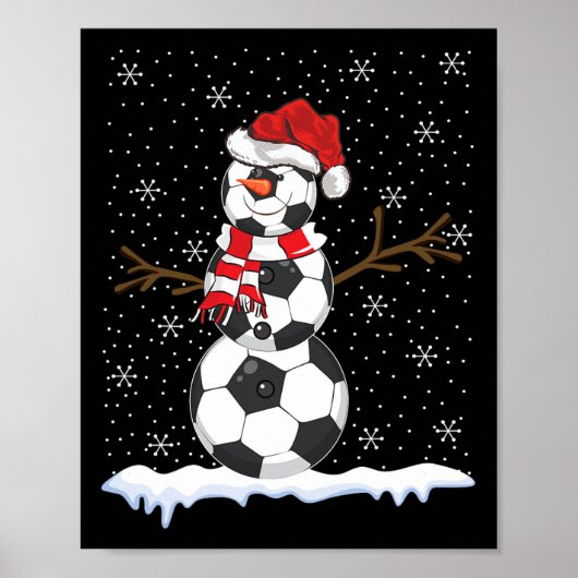 Sweaterstijl Sneeuwman Voetbal Kerstmis Poster (Voorkant)