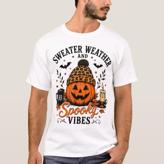 Sweaterweer en enge sfeer Halloween T-shirt (Voorkant)