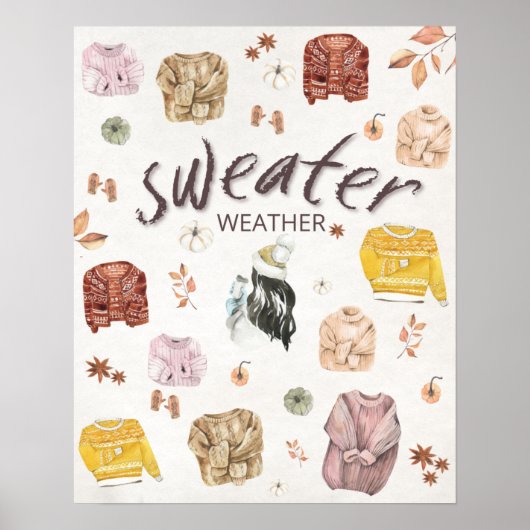 Sweather Weather Herfst herfst Cozy Poster (Voorkant)