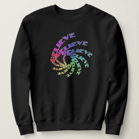 Sweatshirt - GELOOFD in Multicolor Spirals (Design voorkant)