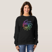 Sweatshirt - GELOOFD in Multicolor Spirals (Voorkant volledig)