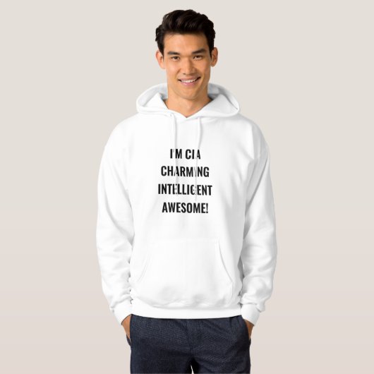 Sweatshirt Hooded CIA Charming intelligent Geweldi (Voorkant volledig)