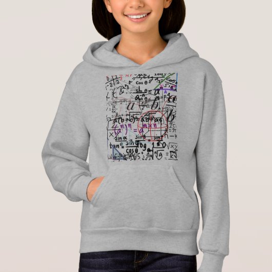 Sweatshirt Hoodies Grijze wiskunden patterned (Voorkant)