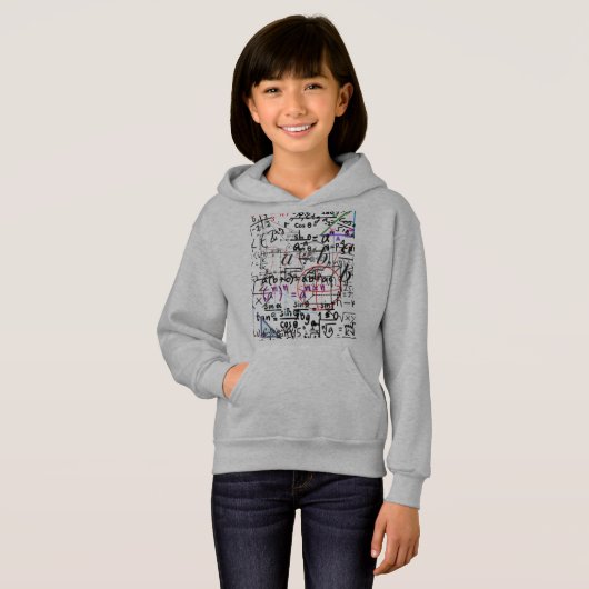 Sweatshirt Hoodies Grijze wiskunden patterned (Voorkant volledig)