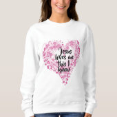Sweatshirt "Jesus loves me". (Voorkant)