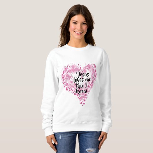 Sweatshirt "Jesus loves me". (Voorkant volledig)