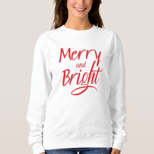 Sweatshirt : Merry and Bright (white) (Voorkant)