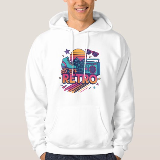 Sweatshirt met Capuche Man Retro-80 (Voorkant)