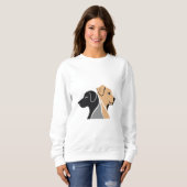 Sweatshirt met Double Dog Graphic voor Hondenliefh (Voorkant volledig)