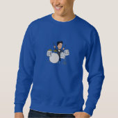 Sweatshirt met drummer-cartoon (Voorkant)