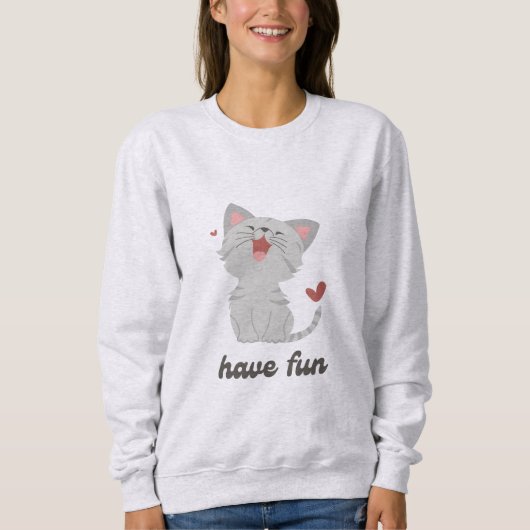 Sweatshirt met een schattige kat (Voorkant)