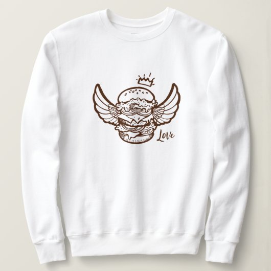 Sweatshirt met hamburgerprint. (Design voorkant)