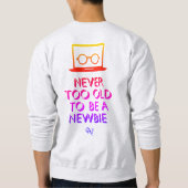 Sweatshirt: Nooit Naar Oud (grijs) Trui (Achterkant)
