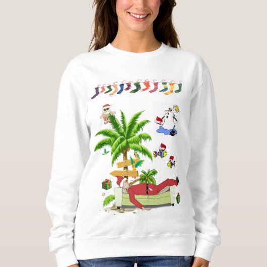 Sweatshirt  Santa Beach Bum (Voorkant)