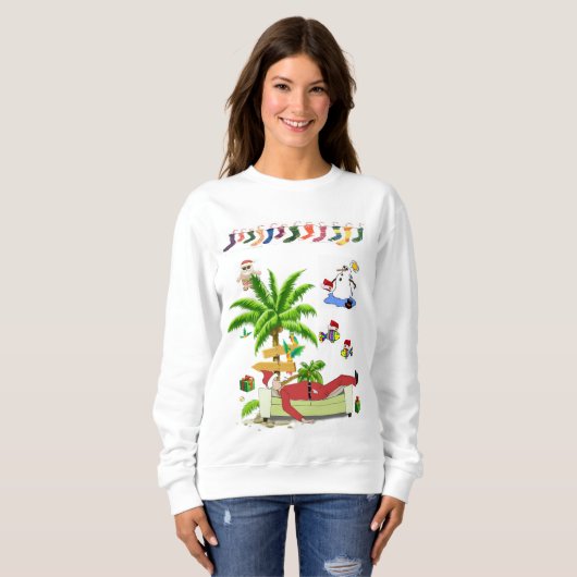 Sweatshirt Santa Beach Bum (Voorkant volledig)