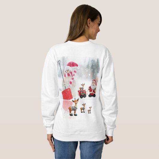 Sweatshirt  Santa Sneeuwman Rendier (Achterkant volledig)