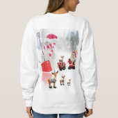 Sweatshirt  Santa Sneeuwman Rendier (Achterkant)