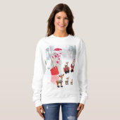 Sweatshirt  Santa Sneeuwman Rendier (Voorkant volledig)