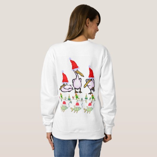 Sweatshirt  Santa's Pelicans (Achterkant volledig)
