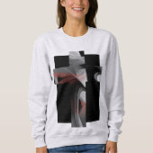 Sweatshirt Trend Abstract Zwart Wit Poedery (Voorkant)