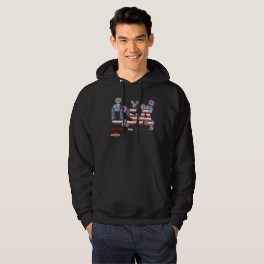 sweatshirt van de hoes "HAPPY 4th of JULY" (Voorkant volledig)