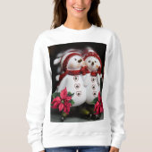 Sweatshirt Vintage Sneeuwman van de Kerstman (Voorkant)