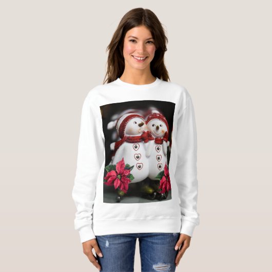 Sweatshirt Vintage Sneeuwman van de Kerstman (Voorkant volledig)