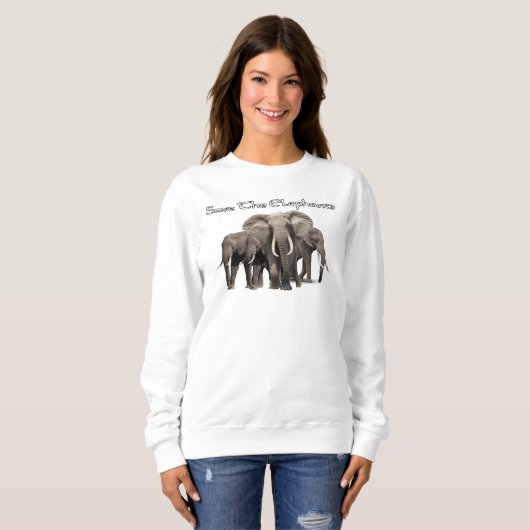 sweatshirt voor Afrikaanse olifanten (Voorkant volledig)