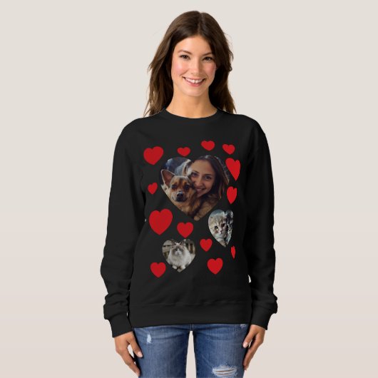  sweatshirt voor dierenliefhebbers met rood hart (Voorkant volledig)