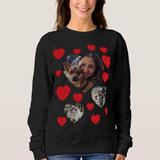  sweatshirt voor dierenliefhebbers met rood hart (Voorkant)