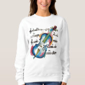 Sweatshirt Women's basic abstract violin sweatshir (Voorkant)