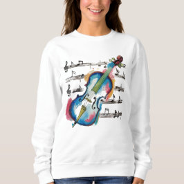 Sweatshirt Women's basic abstract violin sweatshir