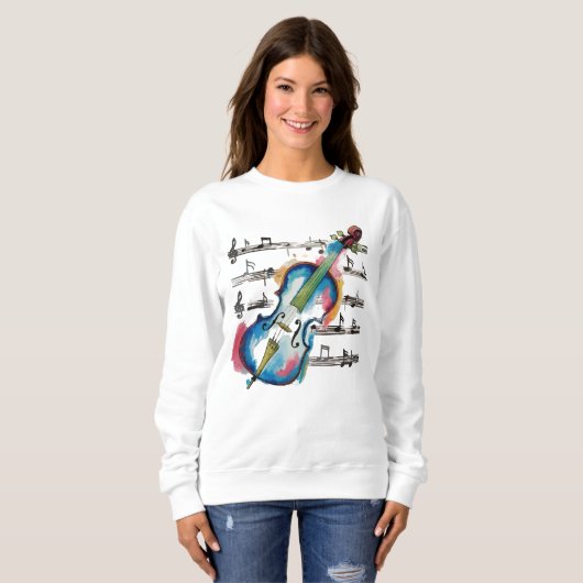 Sweatshirt Women's basic abstract violin sweatshir (Voorkant volledig)