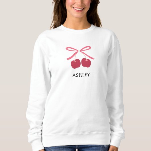 Sweatshirt | Zoete Kers Strik Mooie Illustratie (Voorkant)