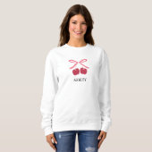 Sweatshirt | Zoete Kers Strik Mooie Illustratie (Voorkant volledig)