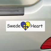 Swede Heart Bumpersticker (Op auto)