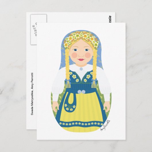 Swede Matryoshka Briefkaart (Voorkant / Achterkant)