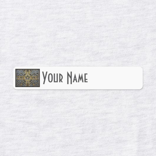 Sweden Art Deco Flag | Custom Iron-On Name Label (Design 1)