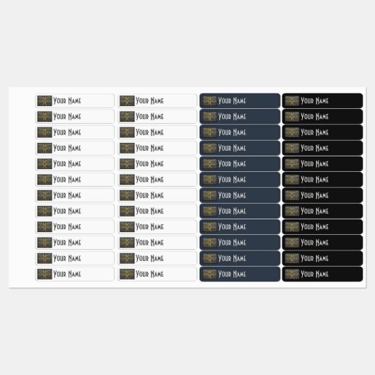 Sweden Art Deco Flag | Custom Iron-On Name Label (Vel)